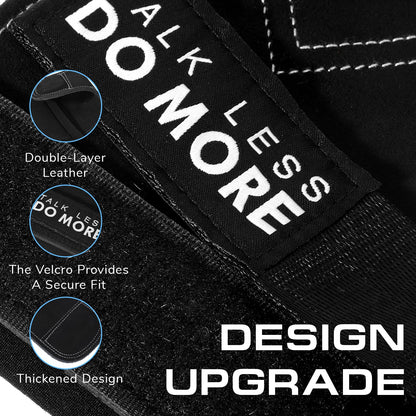ElevateTech Weight Lifting Wrist Strap, 1 Pair Double Layer Leather Wrist Wraps for Gym Strength Training Weightlifting Deadlift Powerlifting Neoprene Padded Workout Gym Straps for Men Women