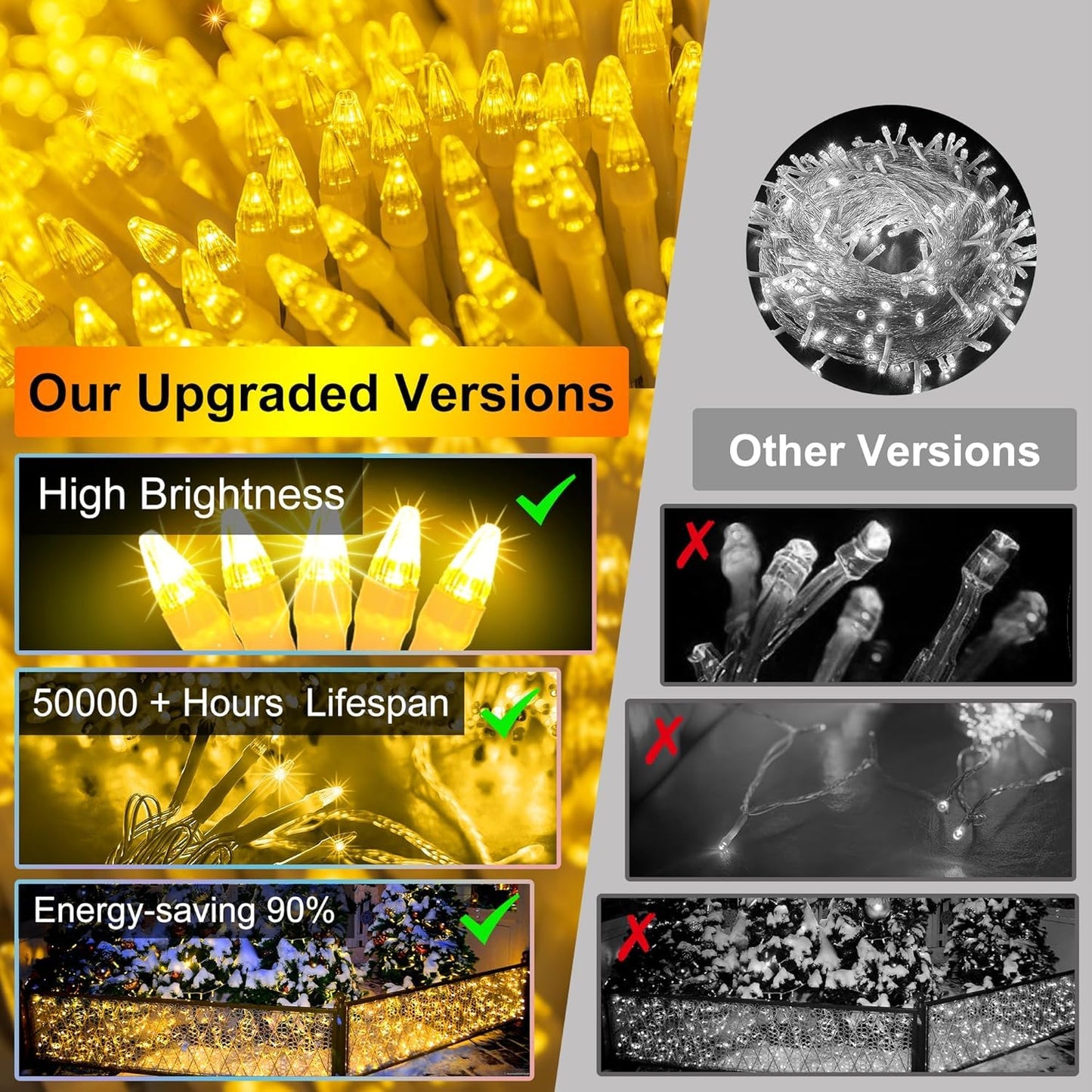 670 LED Christmas Lights with 148 Drops, 66ft 12 Modes Hanging ice String Lights with Timer & Dimmable & Waterproof, Plug-in Fairy Lights for Tree Holiday Wedding Party Christmas Decor Warm White