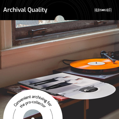 Hudson Hi-Fi Anti-Static Vinyl Record Inner Sleeves 250 Pack - Durable Clear Disc Sleeves- Protect Your LP Albums from Scratches, Dust & Dirt - Acid-Free Rice Paper Interior Disc Covers