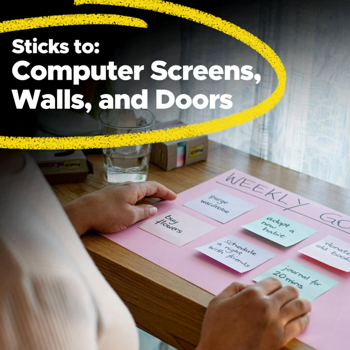 Post-it 100% Recycled Paper Super Sticky Notes, 3 in. x 3 in., 24 Pads, 70 Sheets per Pad, Oasis Collection, School Supplies and Office Products