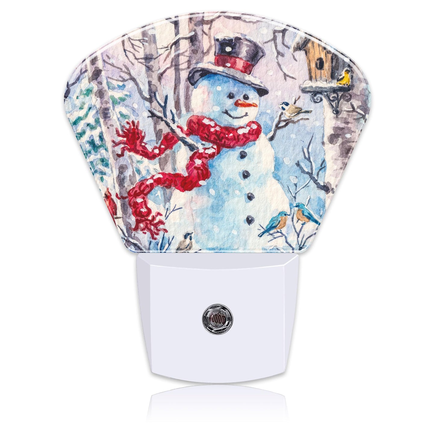 Uiaoiais Retro Christmas Snowman Night Light for Kids, Christmas LED Night Light Plug into Wall with Dusk to Dawn Sensor for Girls Boys Women Men Bedroom, Hallway, Kitchen, Bathroom, Stairs Decor