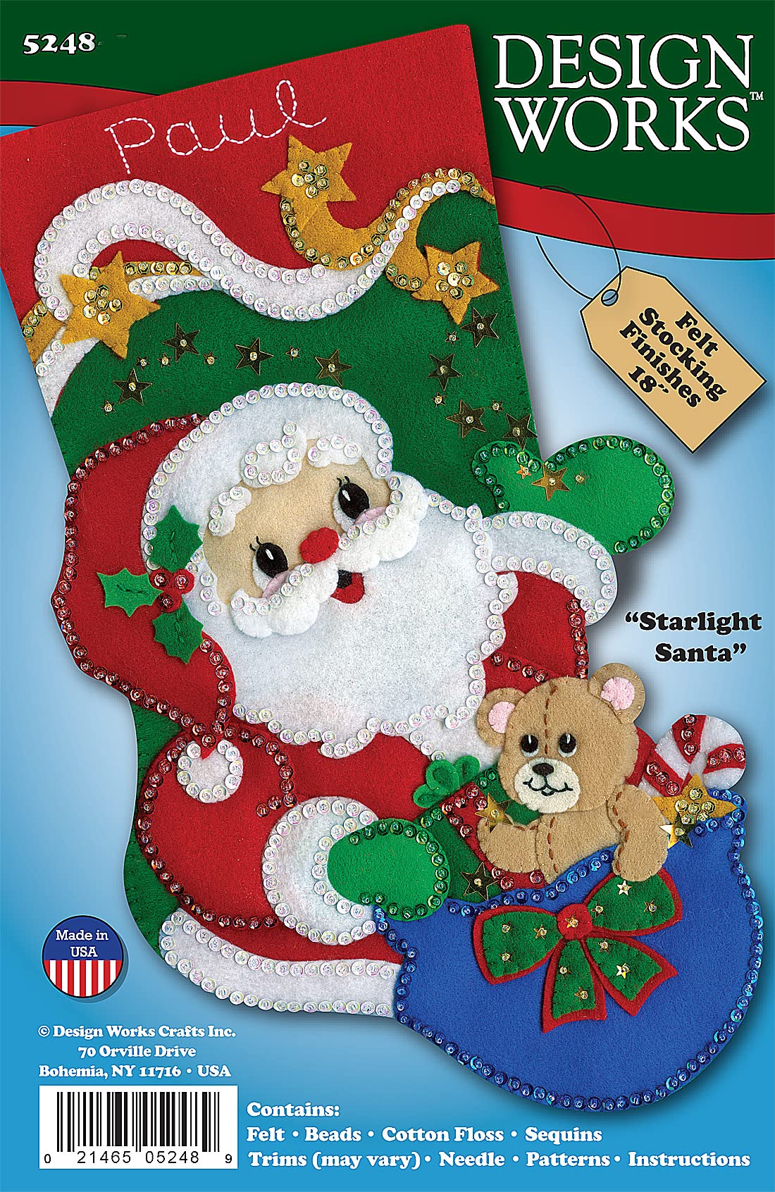 Starlight Santa Felt Stocking Kit