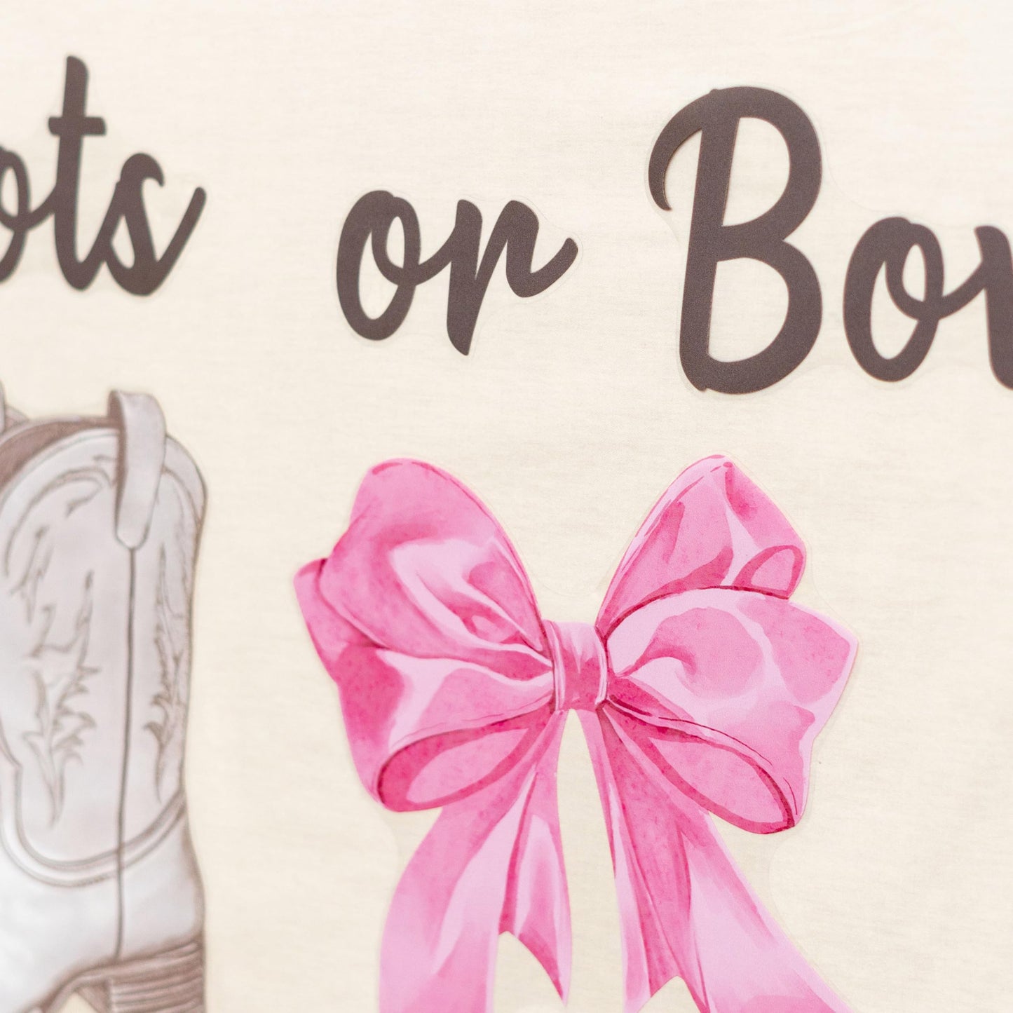 Capiont Boots Or Bows Decal - Gender Reveal Party Boy Or Girl Decoration, Bunting Party Supplies Backdrops, Baby Gender Reveal Party Balloon Arch Decal
