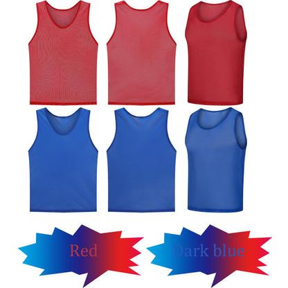 STLTYYP Sports Jerseys Mesh Pinnies Scrimmage Team Practice Vest for Kid for Teens and Adult (12 Jerseys)(L, 6red+6blue)