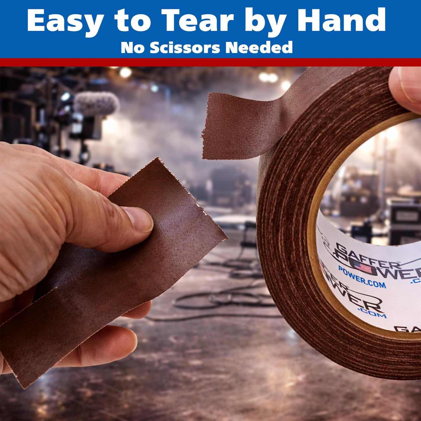 Gaffer Power Brown Gaffer Tape 3” x 30 Yards – No Residue, Made in USA, Professional Grade, Non-Reflective Matte Cloth Tape for Floor, Stage & Cable Management