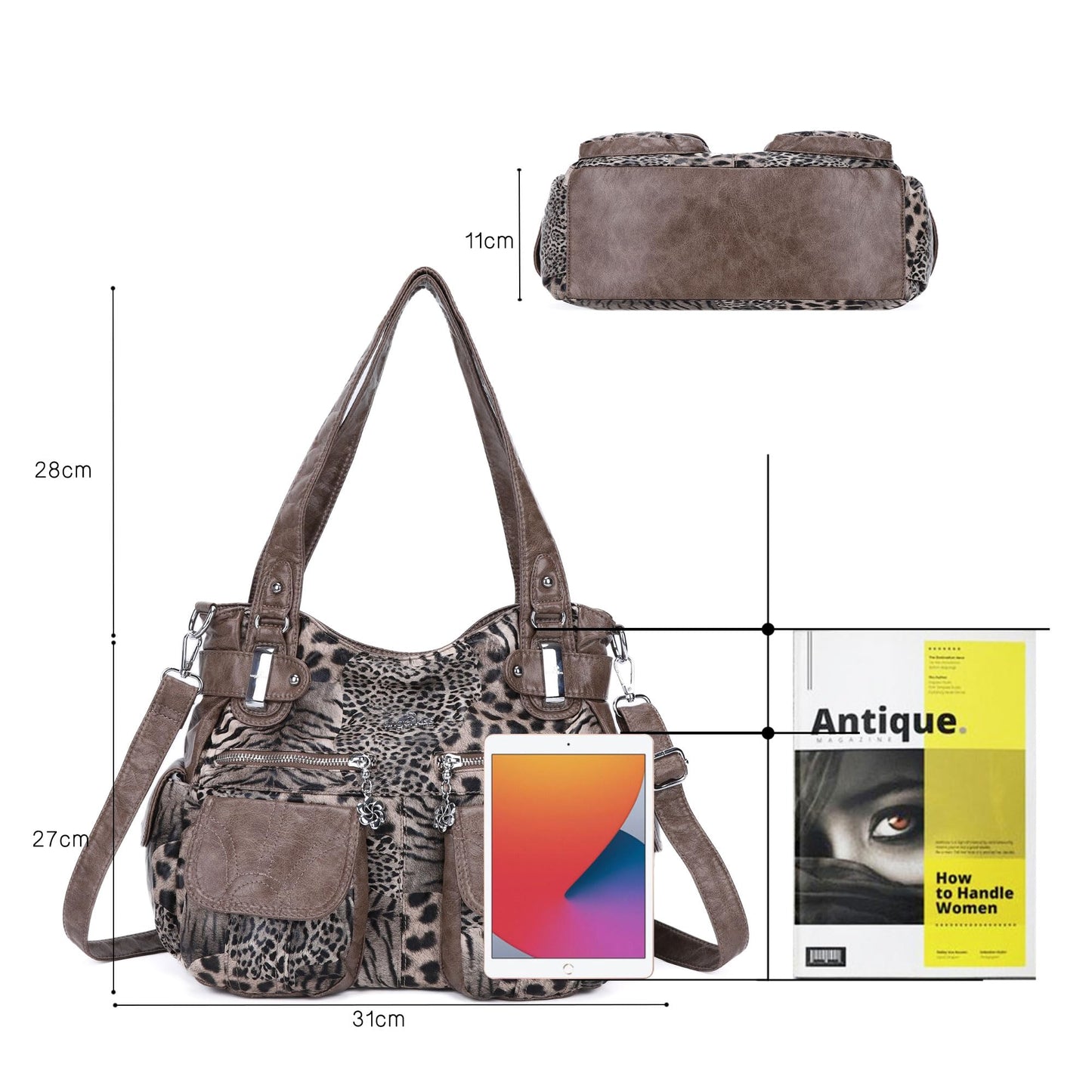 Purses and Handbags Women Tote Shoulder Top Handle Satchel Hobo Bags Fashion Washed Leather Purse