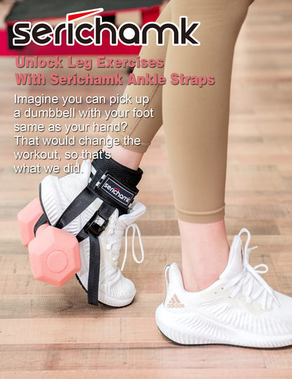 Adjustable Foot Weights Ankle Straps Dumbbell Attachment for Feet 2pc - Leg Curl Kickbacks, Leg Extensions Booty Workouts