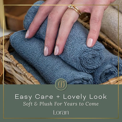 Tidal Blue Facial Washcloths Set of 6 Soft Cloths 10” x 10” 100% Viscose