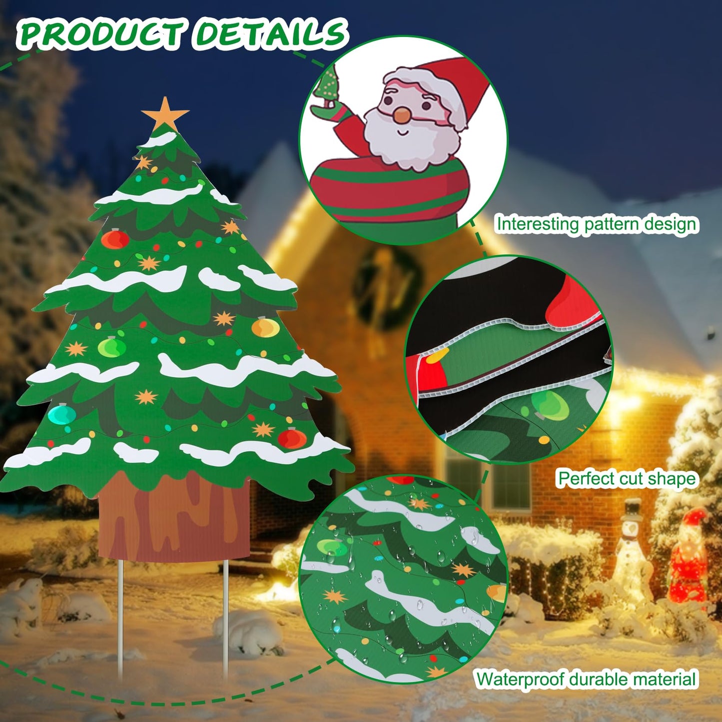 Onory Outdoor Christmas Decorations - 8pcs Large Yard Signs with Stakes for Holiday Party Decor