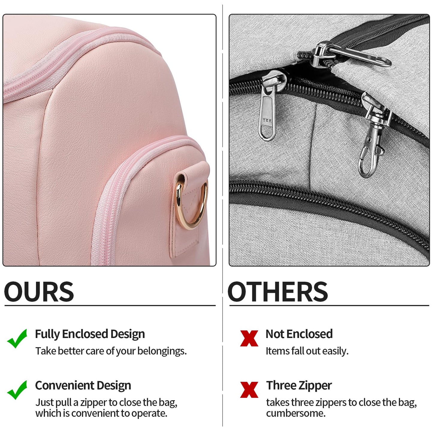 seyfocnia Convertible Travel Garment Bag, Carry On Garment Bag for Women, 2 in 1 Hanging Suitcase Suit Business Travel Bag Weekender Bag, Pink