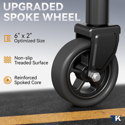 TOWKING Upgraded Spoke Wheel Trailer Jack, 10" Vertical Movement, 1500 lbs, for RV, Boat, Trailer and More, Black