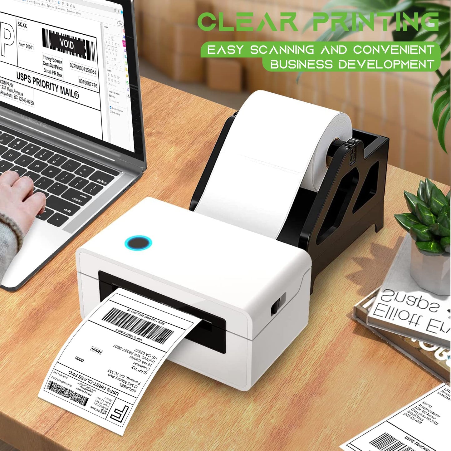 MFLABEL 4x6 Direct Thermal Shipping Labels - 12 Rolls of 450 Labels/Roll, Compatible with Zebra 2844/ZP450/ZP500/ZP505, USPS/FedEx/UPS/Amazon Shipping, Smudge-Resistant & Permanent Adhesive