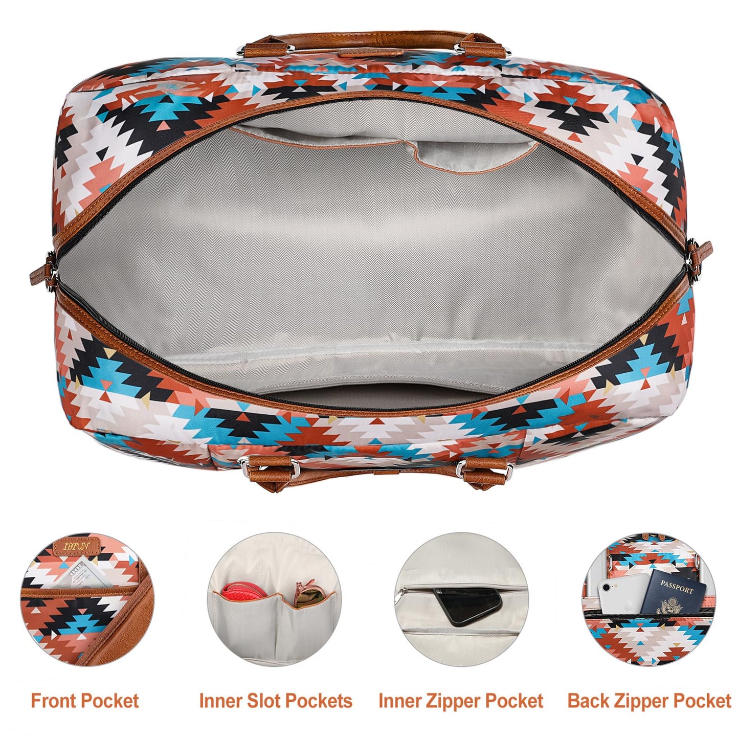 Weekender Bags for Women, 3PCS 21" Large Travel Duffle Carry on with Crossbody Bag & Toiletry Bag, Water-Resistant Shoe Compartment, Trolley Sleeve, for Business Weekend Overnight Trips