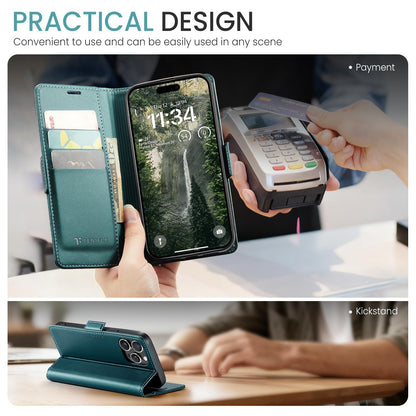 Tenifly for iPhone 15 Pro Max Case Wallet with RFID Blocking Card Holder, PU Leather Kickstand Protective Flip Phone Cover Fit for iPhone 15 Pro Max 6.7", Bluish Green