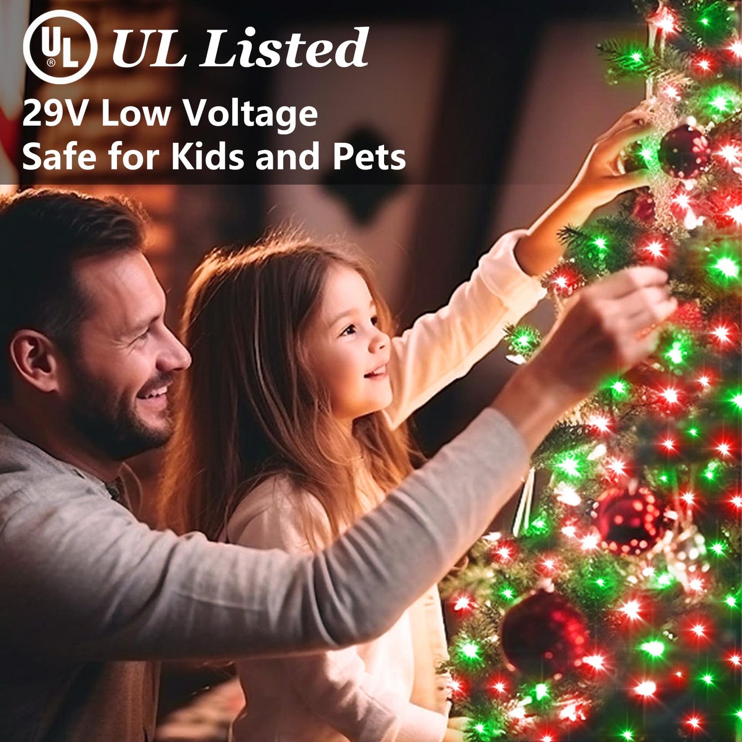 300 LED Red & Green String Lights, 75FT Connectable Fairy Lights with 12 Modes Dimmable Timer, Spring Decorations for Home, Tree Lights Indoor for Spring Summer Birthday Party Christmas Decorations