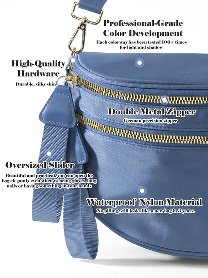 Pure Colour Crossbody Bag Bum Bag for Women,Spacious Purse Fanny Packs Belt Bag,Oversized Bum Bag (Colour Bum Bag-Beige)