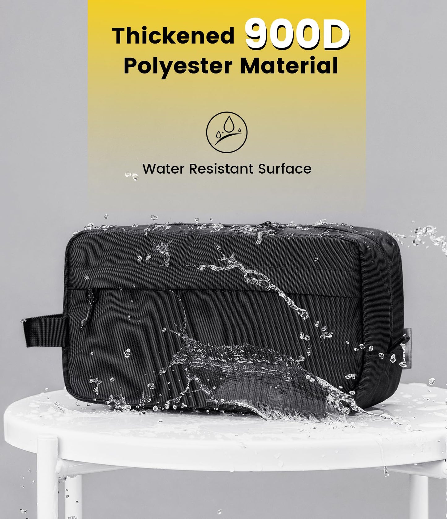 Vorspack Travel Toiletry Bag for Men - Large Toiletries Bag Water Resistant Hanging Travel Bag for Travel Toiletries Accessories - Black