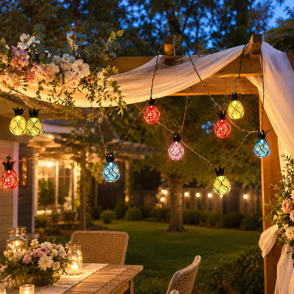 Vigdur Pineapple String Lights - Outdoor Patio Lights Plug in with 10 Pineapple Bulbs Connectable, Indoor String Light for Bedroom Bistro Tiki Decor(10FT
