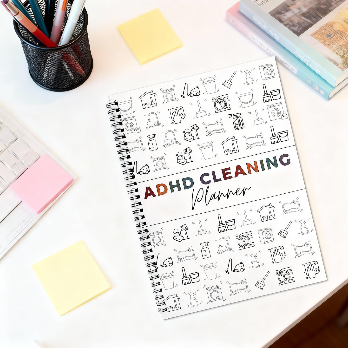 Cleaning Planner, Cleaning Schedule and Checklist Organizer, Daily Weekly Monthly Household Cleaning Planner, Chore Chart Notebook for Home, Family Cleaning Tasks, DIY Home Improvement, Editable Template