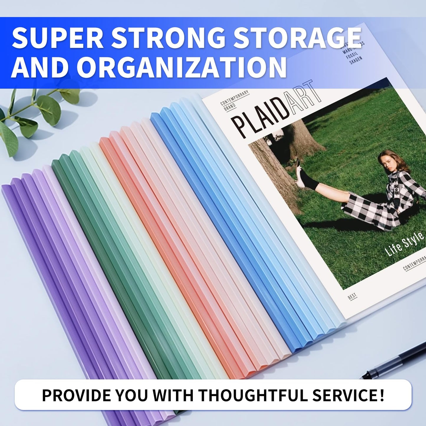 WORPSON 40 Pack, Clear Report Covers with Sliding Bar for Letter and A4 Sheets – 70-Sheet Capacity Presentation Folders, Resume Covers & Document Binders for Office, School & Business (Blue)
