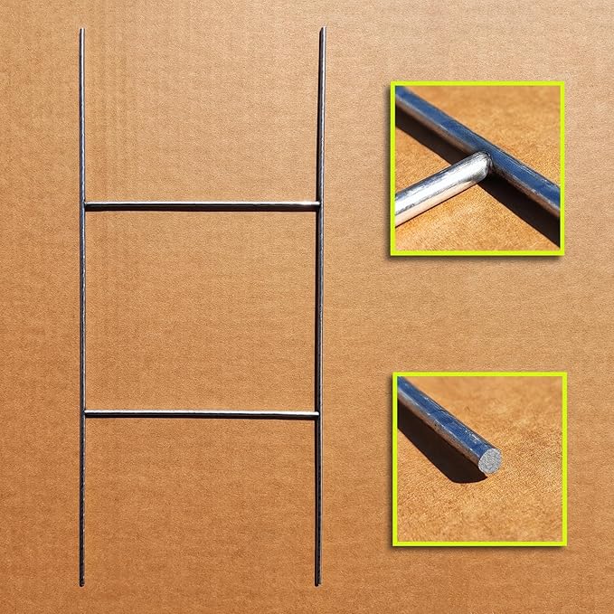 5 Pack Sign Stakes 16"x7", Metal H Frame Yard Sign Stakes for 4mm,5mm Corrugated Plastic Yard Signs