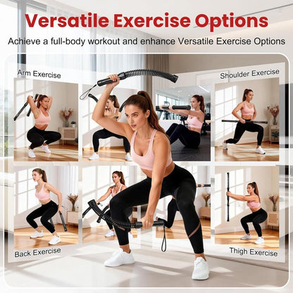 2-in-1 Cordless Battle Ropes - Ropeless Portable Home Gym Equipment for Men & Women | Black