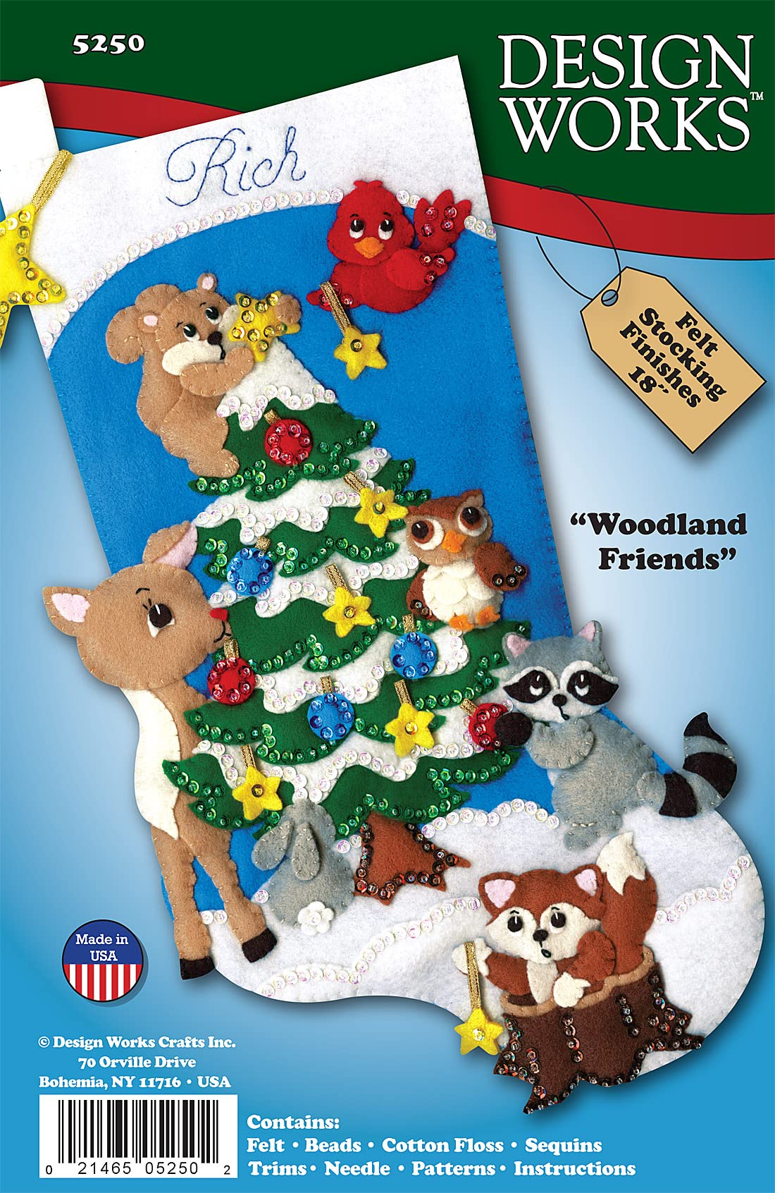 Design Works Crafts Felt Stocking Forest Friends