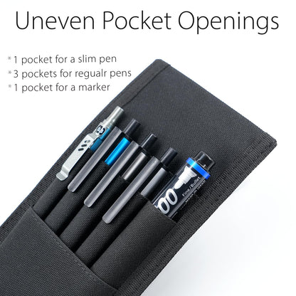 diodrio Pen Holder, Pencil Holder, Pen Sleeve Case for Hard Cover Journals, Notebooks, Books, Binders, Hold Multi Pens Pencils Rulers Durable Fabrics, Detachable, Elastic Band. Black.