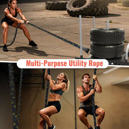 Brobantle Weight Sled Pulling Rope 40FT, Trainer Physical Training Strength Rope for Workout Sled,Tire Pulling Workout, Fitness Resistance,Football Exercise Equipment for Men and Women