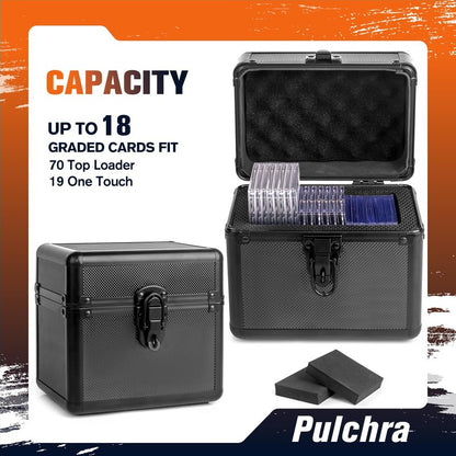 Pulchra Graded Card Storage Box, Top Loaders Case, Sports Trading Box, Slab PSA MTG CSG SGC Magnetic Holder, Carrying Collector Storage Boxes