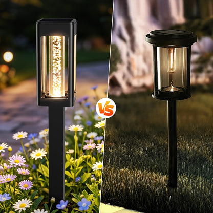 Brizled Solar Pathway Lights Outdoor, 6 Pack Bright Glowing Bubble LED Solar Lights Outdoor Garden Lighting, Waterproof Landscape Lighting for Outside Yard Path Lawn Walkway Driveway Decor, Warm White