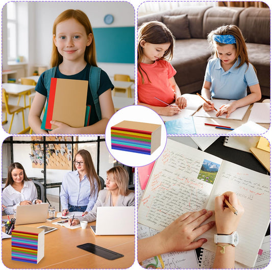 100 Pack A5 Notebooks Bulk, 8.3 x 5.5 inch Ruled Lined Kraft Composition Notebooks Bulk 10 Color Soft Cover Travel Journals for Students Classroom Office (Colourful,60 Pages 30 Sheets) (100, 10 Color)