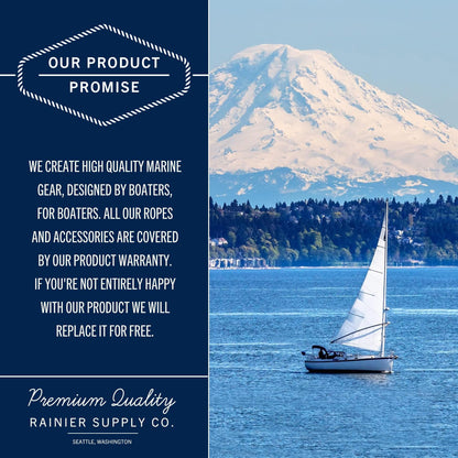 RainierSupplyCo Dock Lines 1, 2 & 4 Pack - Boat Rope for Docking with Loop - Premium Double Braided Nylon Marine Rope - Mooring Line with Eyelet - Boat Accessories
