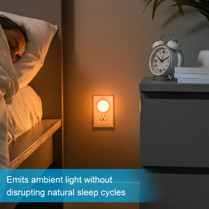 GE SleepLite LED Night Light, 2 Pack, Dusk-to-Dawn Sensor, Sleep Light, Dim Light, Warm Amber, Compact, Ideal for Bedroom, Nursery, Bathroom, Hallway, 45247, 2 Count