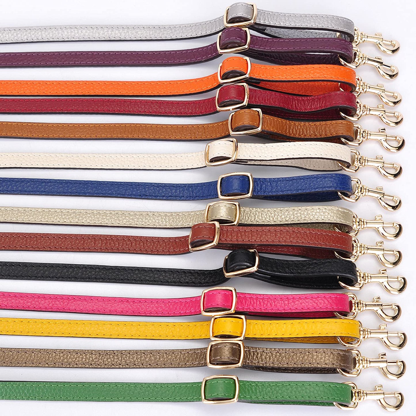 VanEnjoy Full Grain Leather Adjustable Replacement Cross Body Purse Shoulder Strap, 1/2” Width, Adjustable Length 25”-51” (Brown)