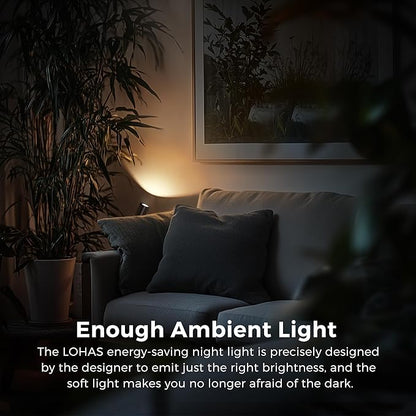 L LOHAS LED Night Lights Plug into Wall, [2-Pack] Rotatable Night Light with Dusk to Dawn Sensor, 0-100 LM Brightness Adjustable,Soft White 3000K Nightlight for Adults Bathroom Hallway Stairs