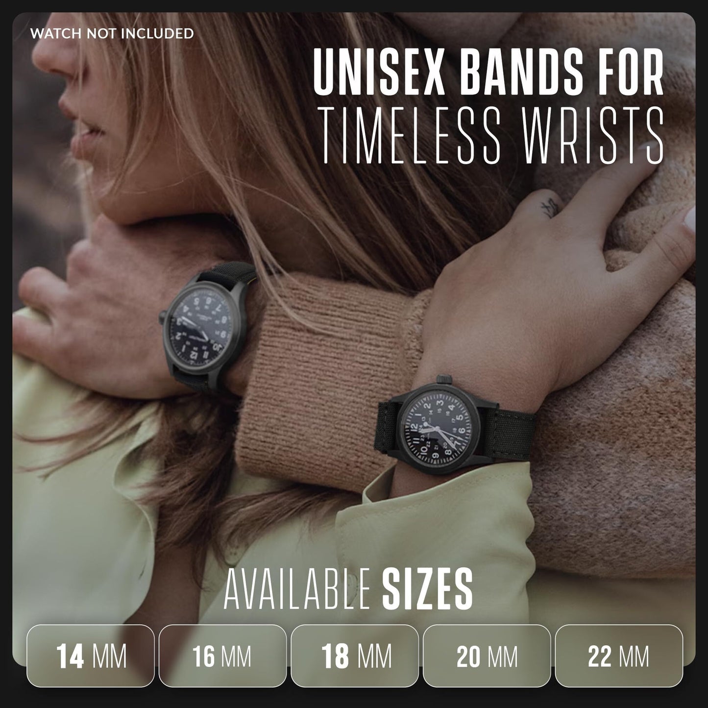 Alpine Cordura Fabric Watch Band | Water-Resistant Canvas Quick Release Watch Strap | Grey Adjustable Watch Band for Men & Women | 22mm Replacement Watch Band for Regular & Smart Watches