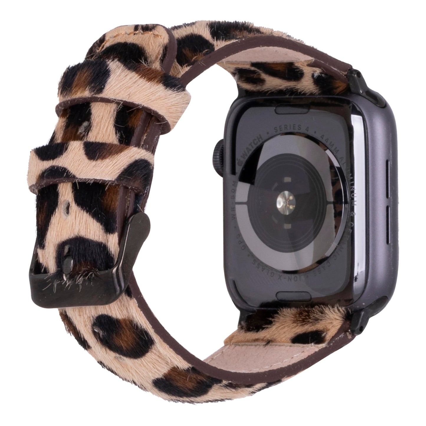 benvato Premium Handmade Leather Watch Band for Apple Watch SE 3 2 1 & Series 11 10 9 8 7 6 5 4 3 2 1 fits 42mm 41mm 40mm 38mm (Leopard w/Black Connector&Clasp)