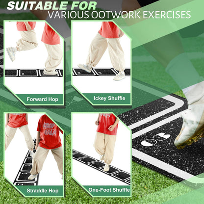 WinnerWhy 15 ft Rubber Agility Ladder Non-Slip Rubber Speed Agility Training Ladder Pad for Soccer Football Footwork Training Equipment for Fitness Boxing Sports Quick Exercise Gym Workout