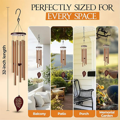 32 Inch Memorial Wind Chimes Outdoor, Sympathy Gifts for Loss of Loved One, Memorial Gifts for Loss of Mom, Sympathy Wind Chimes for Mother, Father, Brother, Sister