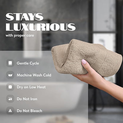 White Classic Taupe Hand Towels