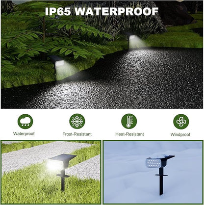 Solar Lights Outdoor Waterproof, Solar Spot Lights with 3 Mode, 2-in-1 Solar Outdoor Lights for Garden Yard Outside Landscape, 2 Pack