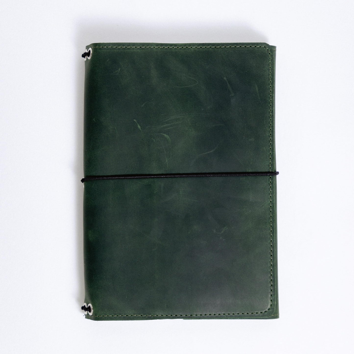 TORAKIP Leather A5 Notebook Cover – Refillable Journal Cover with Pen Holder & Card Slots, Handmade Leather Notebook Case, Fits A5 Notebooks (Paper Not Included), Green