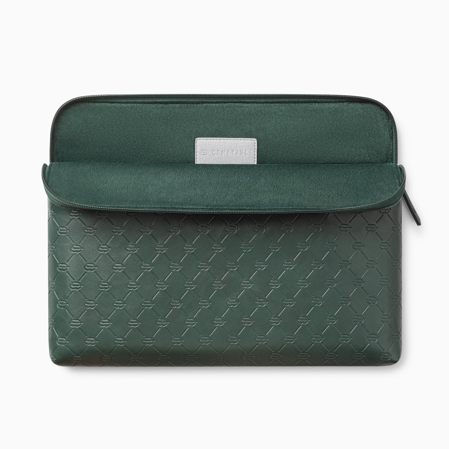 Comfyable x Edition Faux Leather Laptop Sleeve 13 14 Inch, Compatible with 13" MacBook Air M5 & 14" MacBook Pro M5 Pro/Max 2026, Mac Travel Case with a Front Zip Pocket for Men Women, Midnight Green