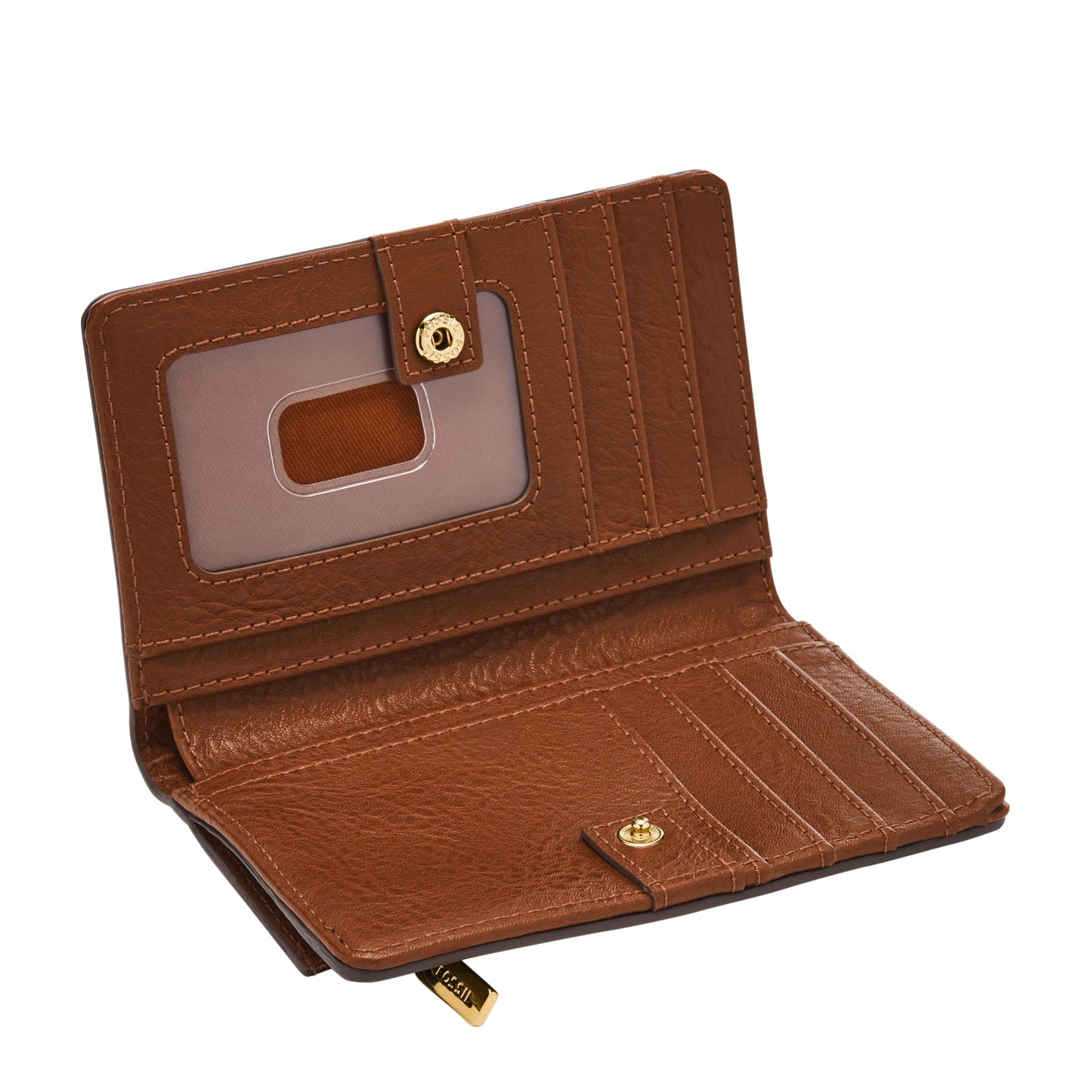 Fossil Women's Liza Leather Wallet Multifunction, Brown Leather Wallet for Women