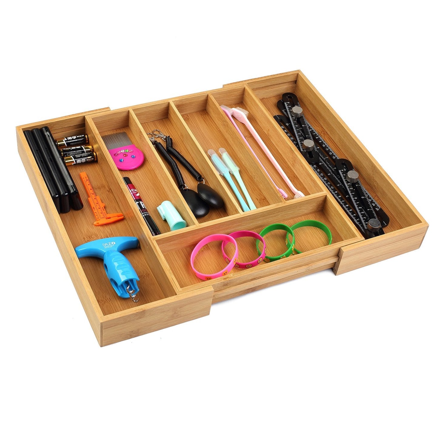 Utoplike Bamboo Cutlery Tray Silverware, Drawer Dividers for Kitchen Utensils, Flatware Tray Drawer Insert for knives, Gadgets and Garage Tools, Office Supplies