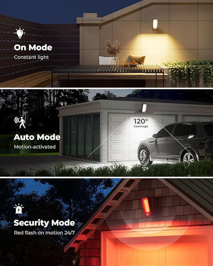 Motion Sensor Outdoor Light, 10000mAh Rechargeable 600 Lumen Battery Operated Outdoor Light with 3 Modes, 3 Color Temperatures, Waterproof Outdoor Security Lights for House, Fences, Patio