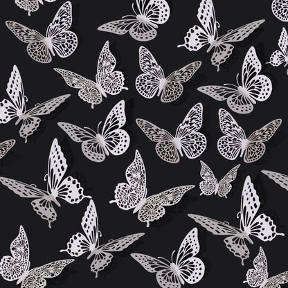 SAOROPEB 3D Butterfly Wall Decor - 48 Pcs, 4 Styles, 3 Sizes - Removable Stickers for Birthdays & Parties