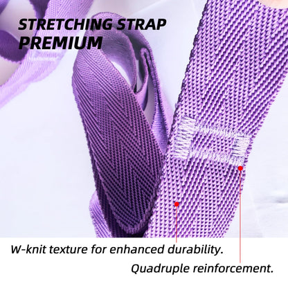 EZYA Stretching Strap with Loops, Non-Elastic Yoga Strap for Physical Therapy & Home Rehab, Mobility Exercise Strap for Pilates, Dance & Gymnastics