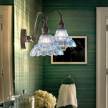 Vintage Bathroom Vanity Lights 3-Light Bedroom Vanity Lighting Fixtures Blue Wall Sconces for Mirror Pictures Hallway Dining Room Kitchen